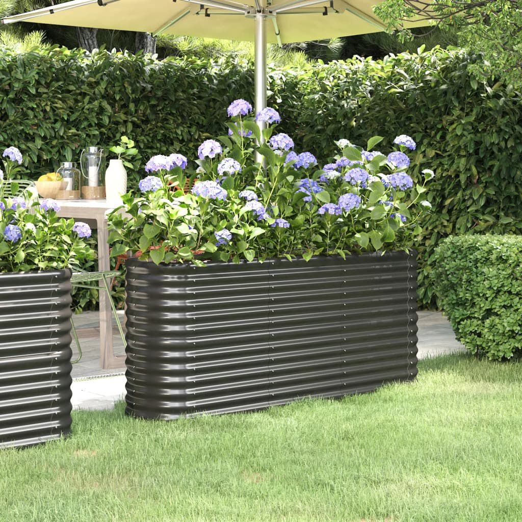 Plantenbak 152x40x68cm Antraciet Staal met 34% Korting