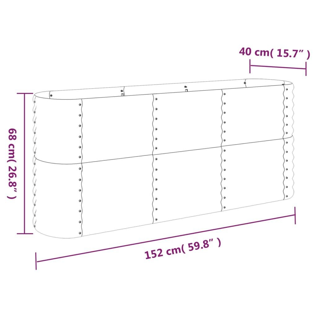 Plantenbak 152x40x68cm Antraciet Staal met 34% Korting