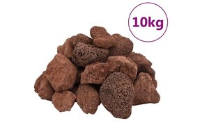 VidaXL Lavastenen 10 kg (5-8 cm) Rood - 33% Korting