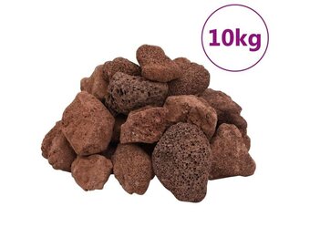 VidaXL Lavastenen 10 kg (5-8 cm) Rood - 33% Korting