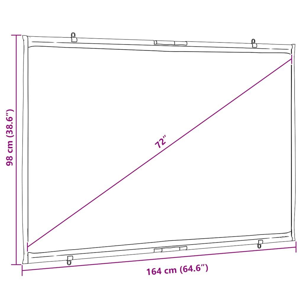 vidaXL Projectiescherm Wandhangend 72 inch 16:9 met 33% Korting