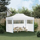 Opvouwbare Partytent 3x4m Staal Wit met Zijwanden - 54% Korting
