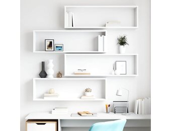 vidaXL Wandschappen Kubus Wit (4 stuks) - 34% Korting!