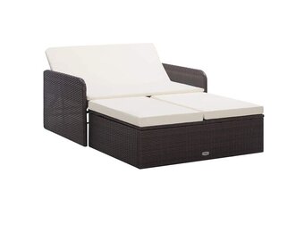 Loungeset met kussens, Poly Rattan Bruin - 35% Korting