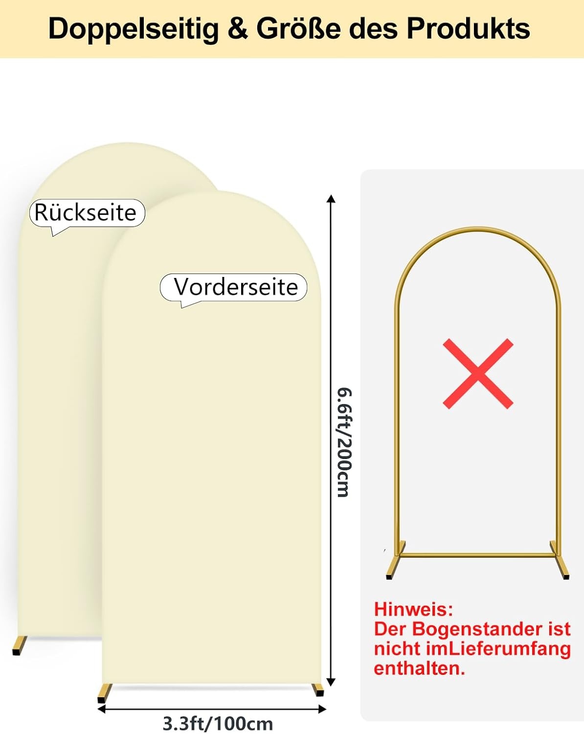 Beige Trouwboog Achtergrondhoes 2x1m - 31% Korting