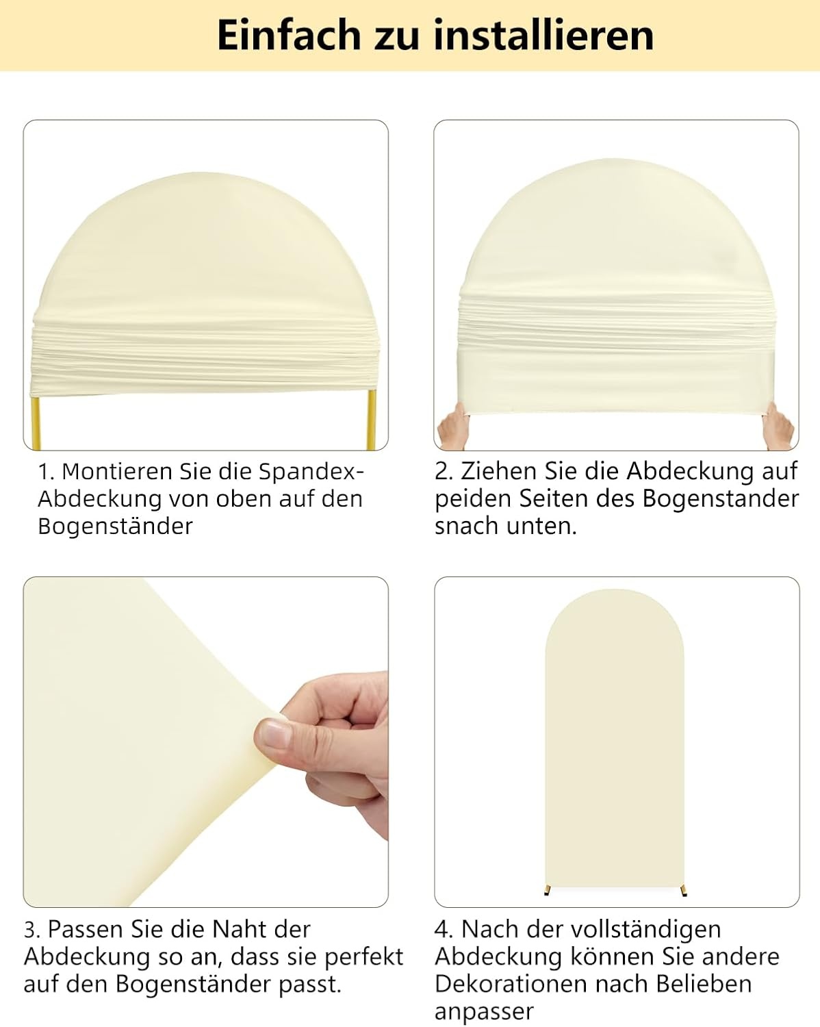 Beige Trouwboog Achtergrondhoes 2x1m - 31% Korting