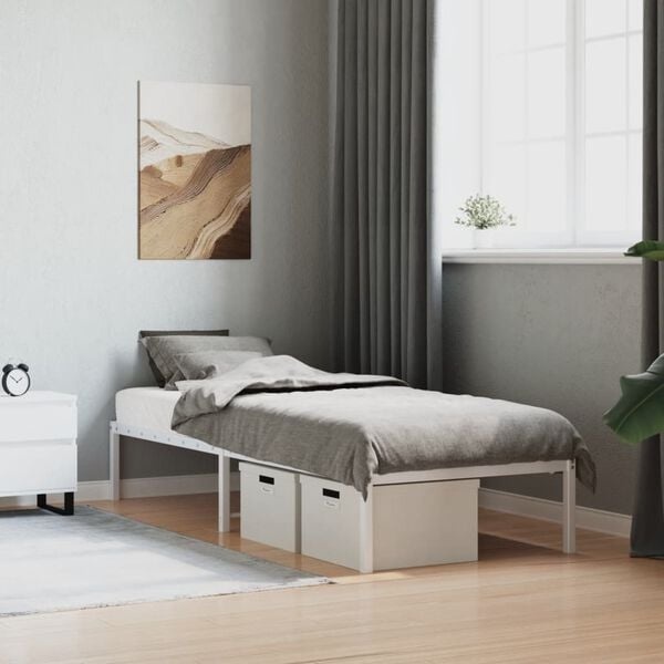 vidaXL Bedframe Metaal Wit 80x200 cm - 34% Korting
