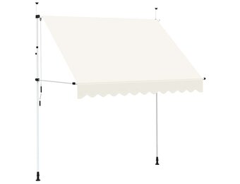 vidaXL Luifel Handmatig Uittrekbaar 250 cm Crème - 35% Korting
