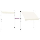 vidaXL Luifel Handmatig Uittrekbaar 250 cm Crème - 35% Korting