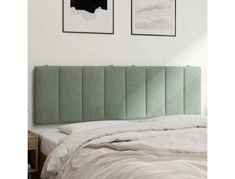 vidaXL Hoofdbordkussen "Hanko" 160 cm Fluweel Lichtgrijs - 34% Korting