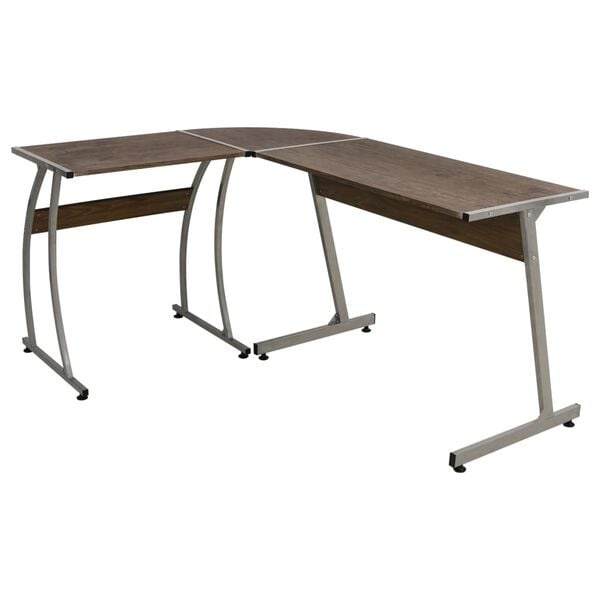 Hoekbureau Bewerkt Hout Bruin - 54% Korting!