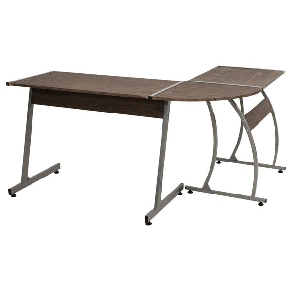 Hoekbureau Bewerkt Hout Bruin - 54% Korting!