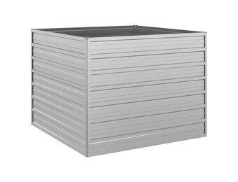 Verhoogde Plantenbak 100x100x77 cm Zilver - Gegalvaniseerd Staal (34% Korting)