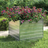Verhoogde Plantenbak 100x100x77 cm Zilver - Gegalvaniseerd Staal (34% Korting)