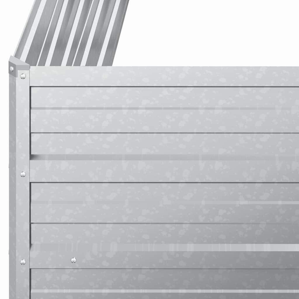 Verhoogde Plantenbak 100x100x77 cm Zilver - Gegalvaniseerd Staal (34% Korting)