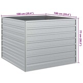 Verhoogde Plantenbak 100x100x77 cm Zilver - Gegalvaniseerd Staal (34% Korting)