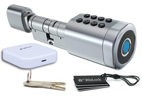 Slim Deurslot Cilinder Zilver met Wi-Fi Gateway - 35-65mm Deuren - 34% Korting