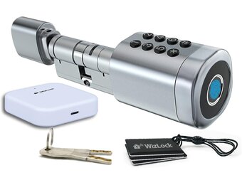 Slim Deurslot Cilinder Zilver met Wi-Fi Gateway - 35-65mm Deuren - 34% Korting