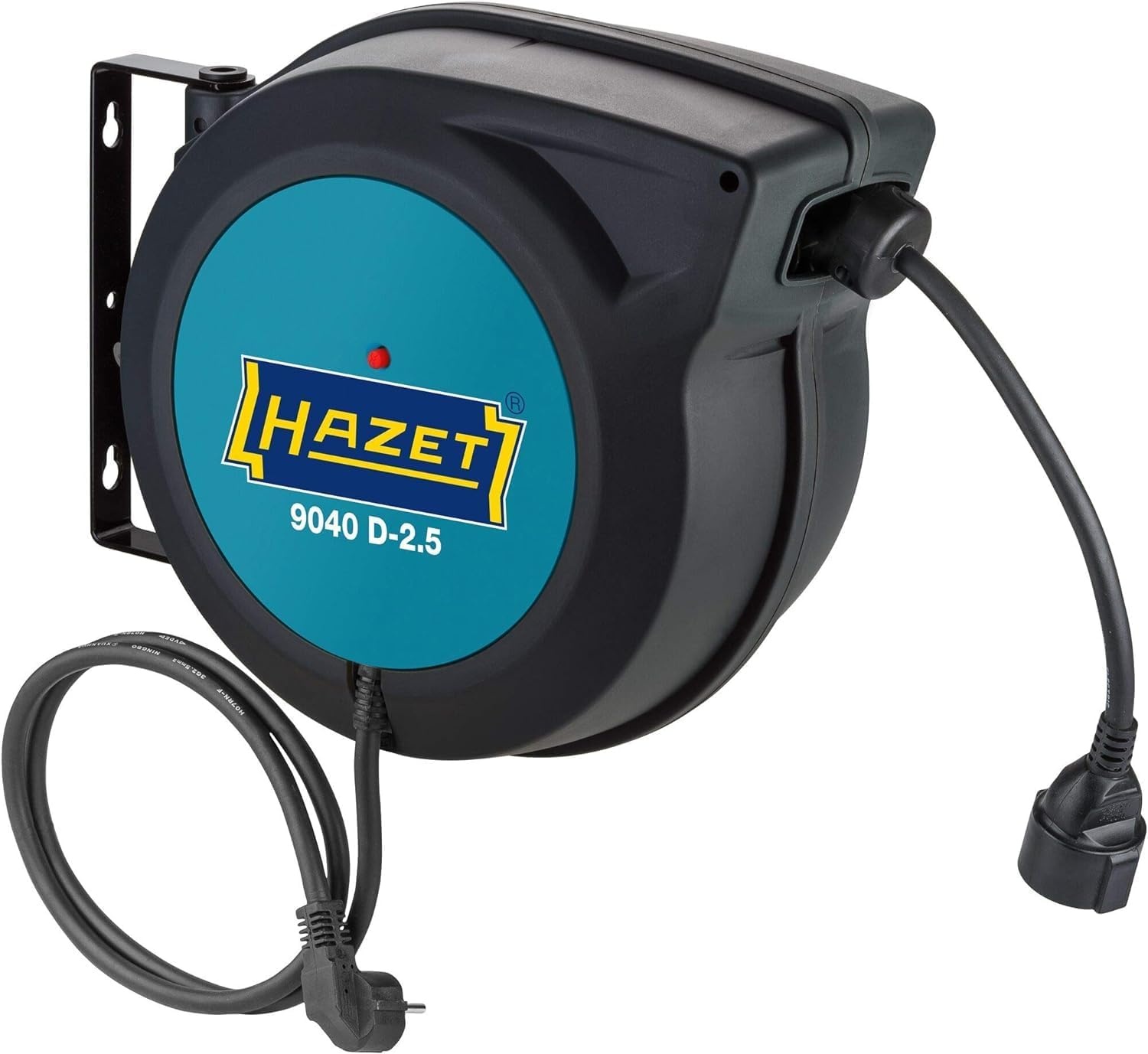 HAZET Kabelhaspel 9040D-2.5, 20m, Zwart - 55% Korting
