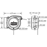 HAZET Kabelhaspel 9040D-2.5, 20m, Zwart - 55% Korting
