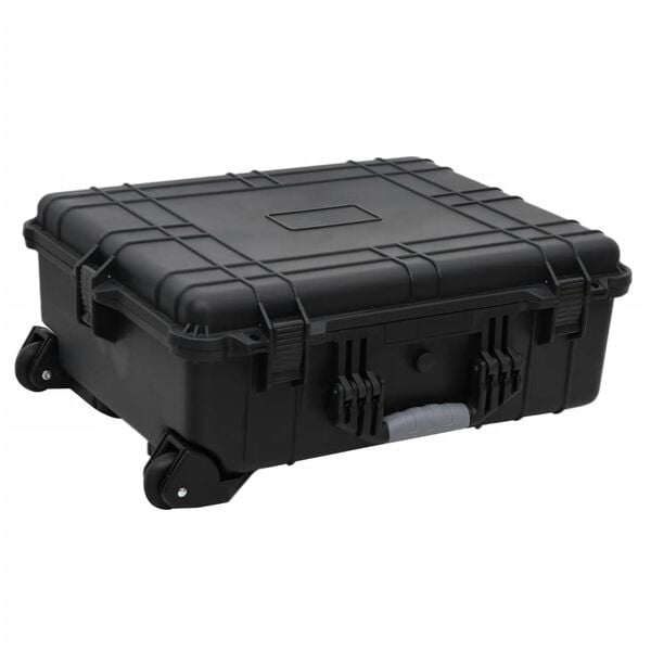 Zwarte Flightcase op Wieltjes, 63x50x23 cm - 35% Korting