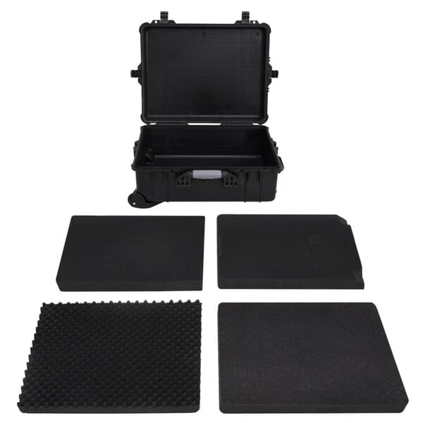 Zwarte Flightcase op Wieltjes, 63x50x23 cm - 35% Korting