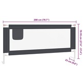 Bedhekje Peuter 200x25cm Donkergrijs - 34% Korting