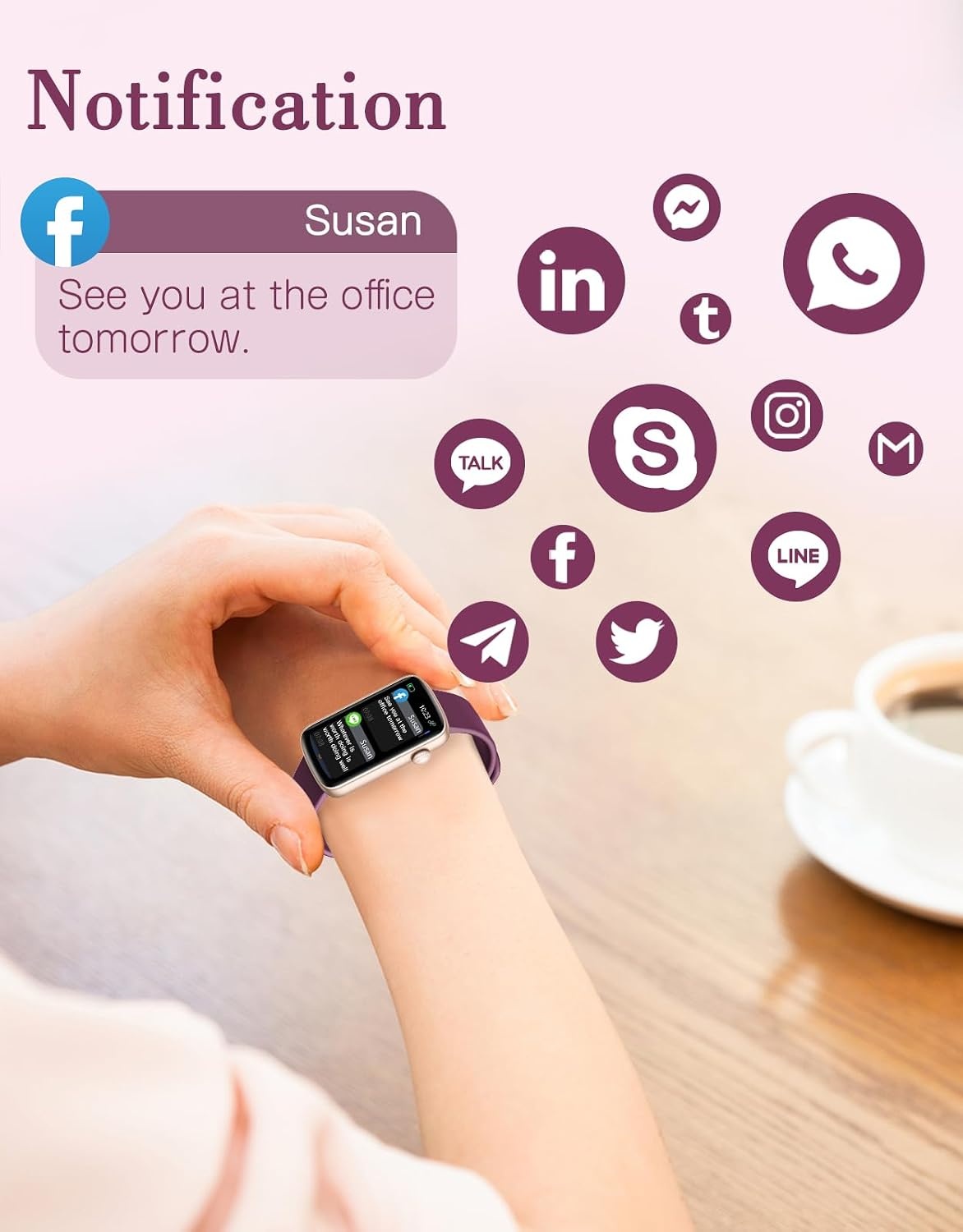 SHANG WING L2 Smartwatch Dames - Paars - 33% Korting