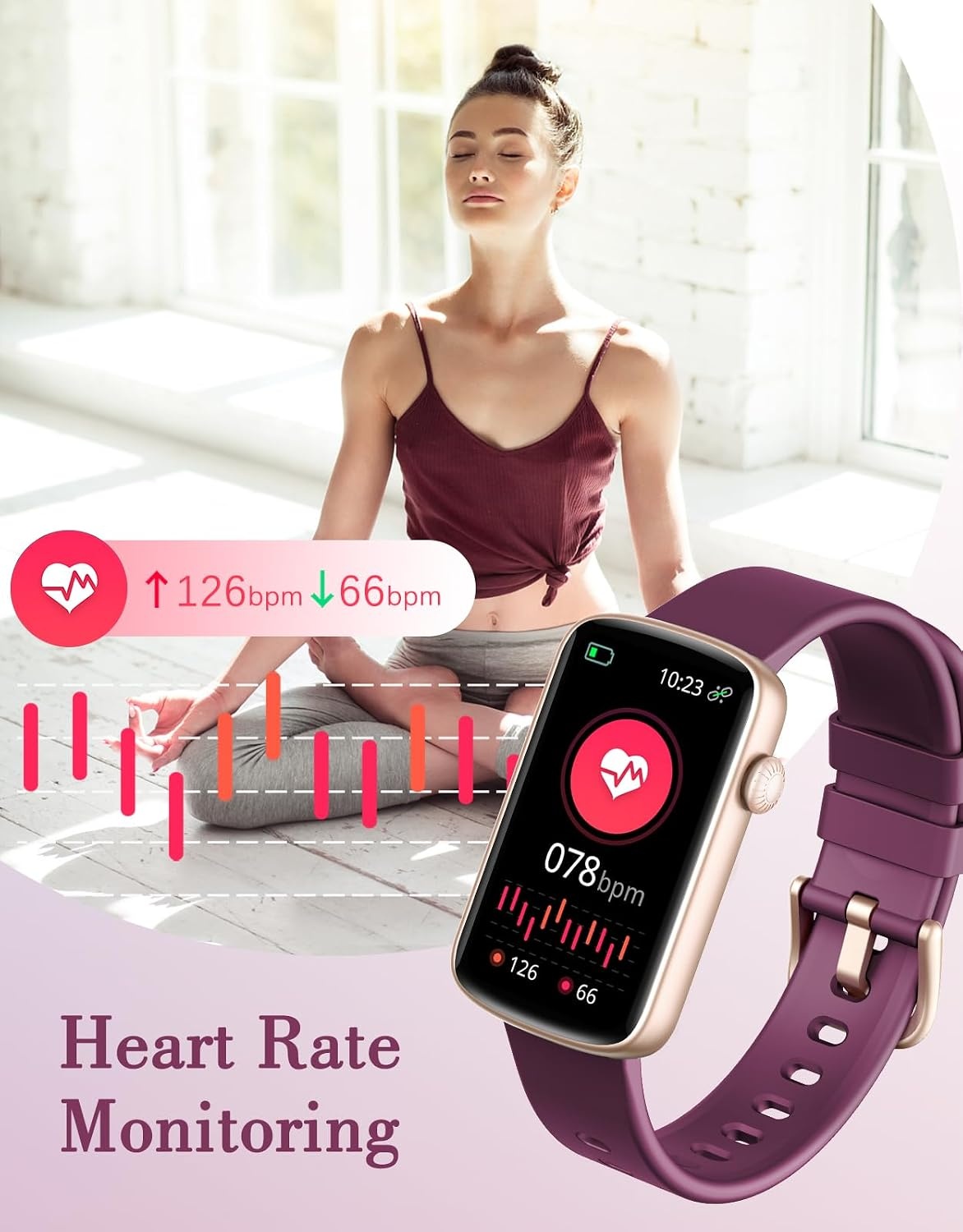 SHANG WING L2 Smartwatch Dames - 1,47" HD Scherm - Fitness Tracker - Paars (33% Korting)