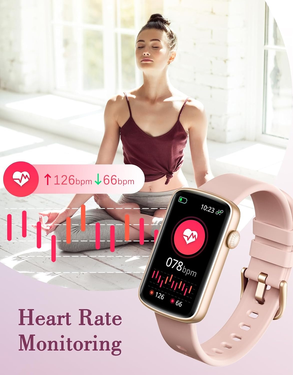 SHANG WING L2 Smartwatch Dames Roze - 1,47 inch - 33% Korting