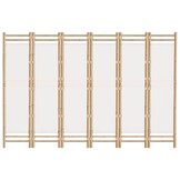 Kamerscherm 6-delig Bamboe & Canvas Crémewit - 35% Korting