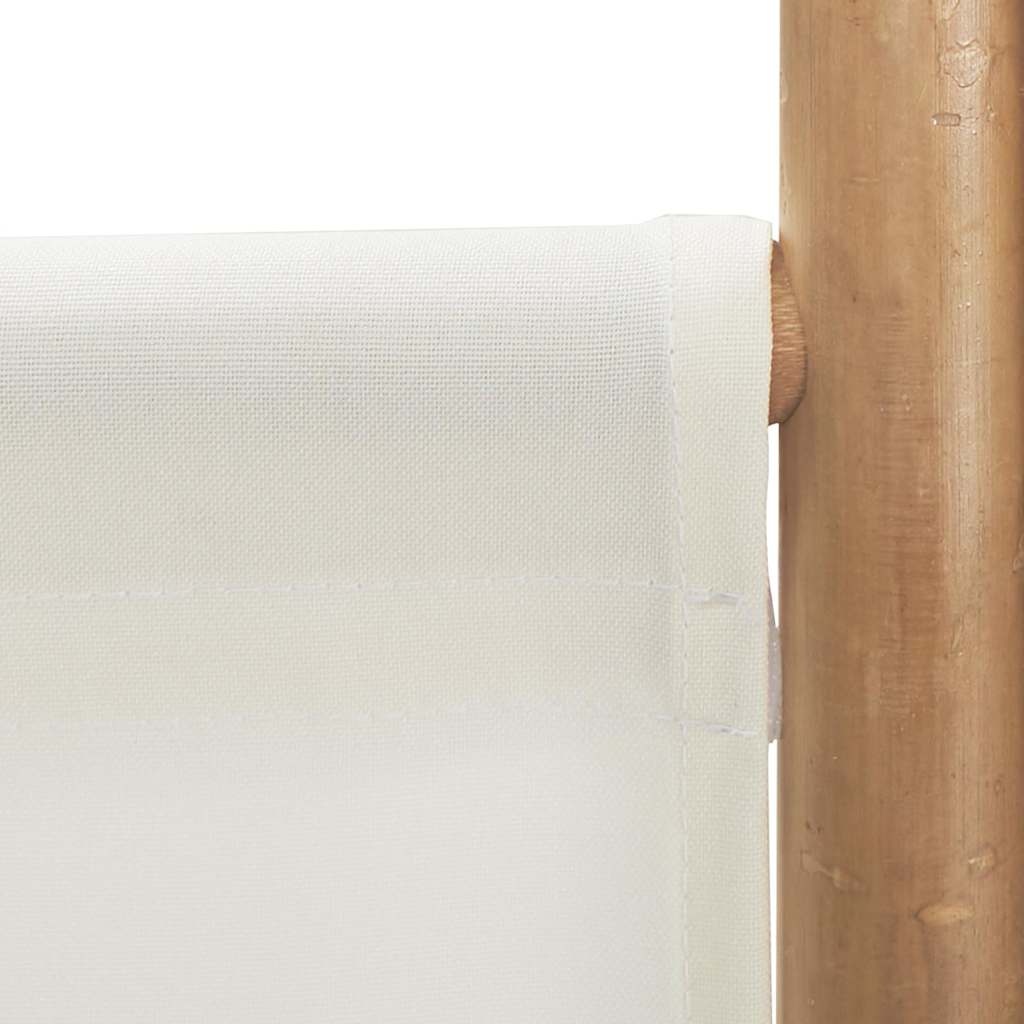 Kamerscherm 6-delig Bamboe & Canvas Crémewit - 35% Korting