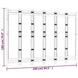 Kamerscherm 6-delig Bamboe & Canvas Crémewit - 35% Korting