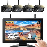 Draadloze Achteruitrijcamera met 10 Inch Touchscreen & 4 Solar Camera's - 35% Korting