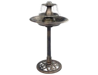 VidaXL Vogelbad met Fontein - Kunststof Bronskleurig - 50x91 cm - 34% Korting