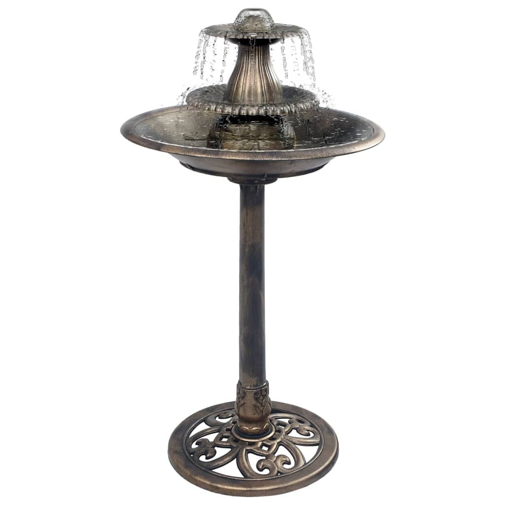 VidaXL Vogelbad met Fontein - Kunststof Bronskleurig - 50x91 cm - 34% Korting