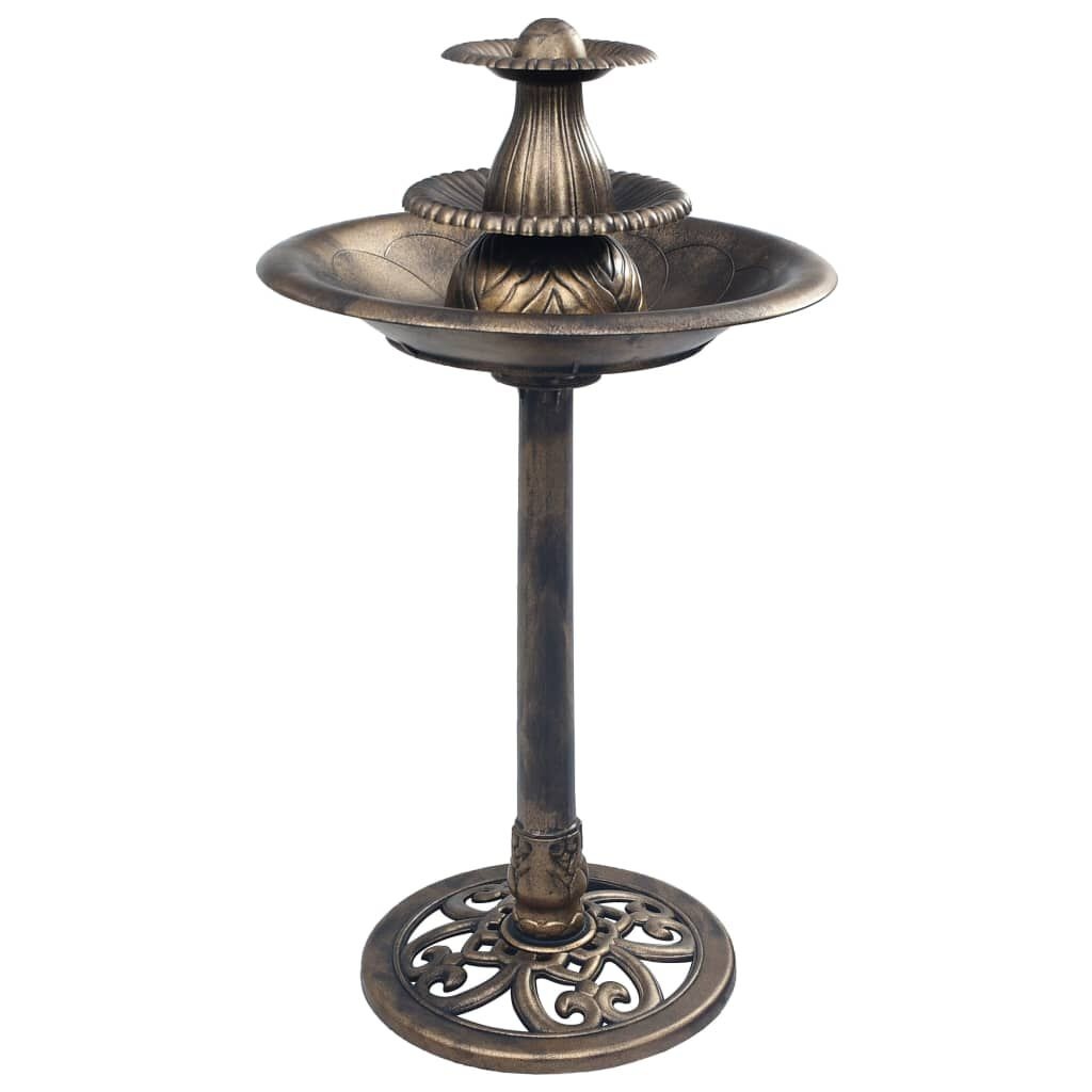 VidaXL Vogelbad met Fontein - Kunststof Bronskleurig - 50x91 cm - 34% Korting
