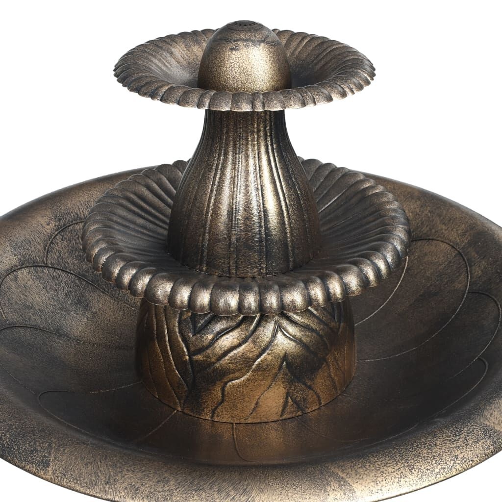VidaXL Vogelbad met Fontein - Kunststof Bronskleurig - 50x91 cm - 34% Korting