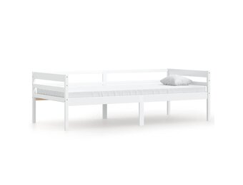 vidaXL Bedframe massief grenenhout wit 90x200 cm