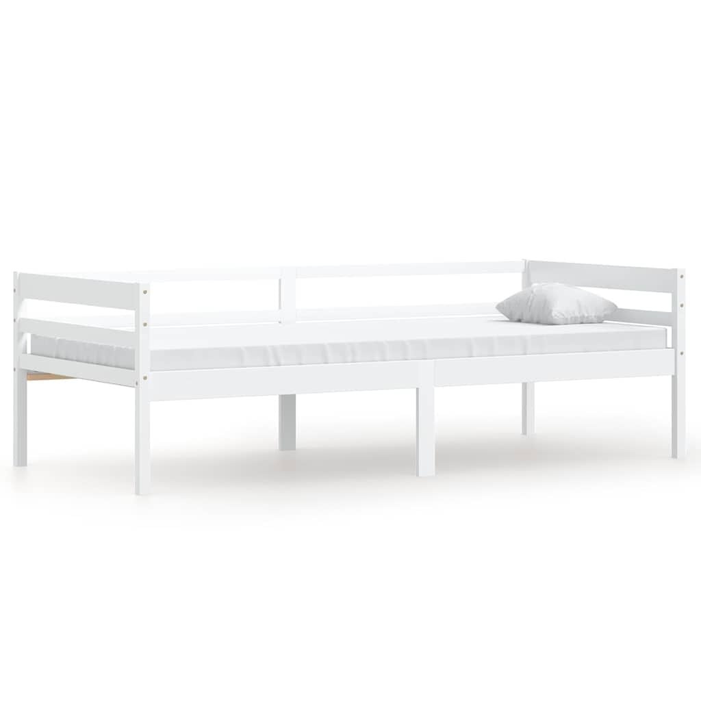 vidaXL Bedframe massief grenenhout wit 90x200 cm