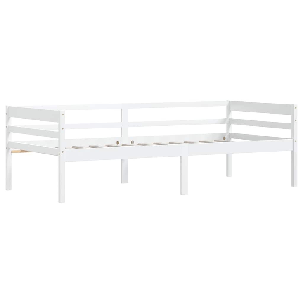 vidaXL Bedframe massief grenenhout wit 90x200 cm