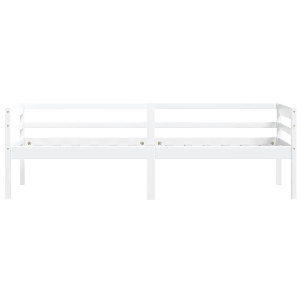 vidaXL Bedframe massief grenenhout wit 90x200 cm