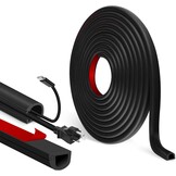 Zelfklevende kabelkanalen voor elektrische kabels, halfrond, flexibele kabelafdekking voor tv, muur, vloer (zwart, 7 mm × 14 mm × 3 m)