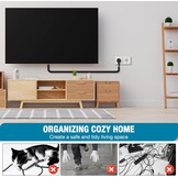 Zelfklevende kabelkanalen voor elektrische kabels, halfrond, flexibele kabelafdekking voor tv, muur, vloer (zwart, 7 mm × 14 mm × 3 m)