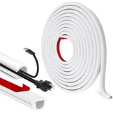 Zelfklevende kabelkanalen voor elektrische kabels, halfrond, flexibele kabelafdekking voor tv, muur, vloer (zwart, 7 mm × 14 mm × 3 m)