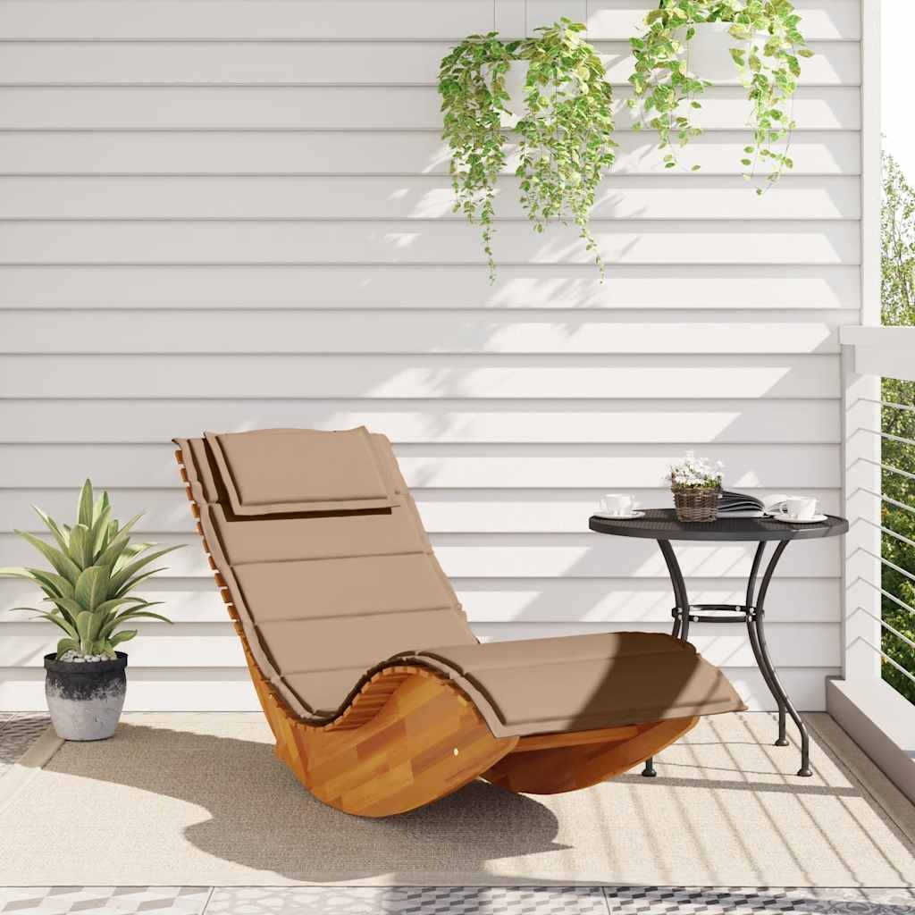 vidaXL Ligbed schommelend met kussen massief acaciahout