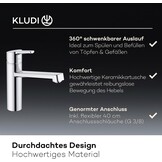 KLUDI-M3 Keukenkraan Niederdruck – 360° Draaibaar – Chroom