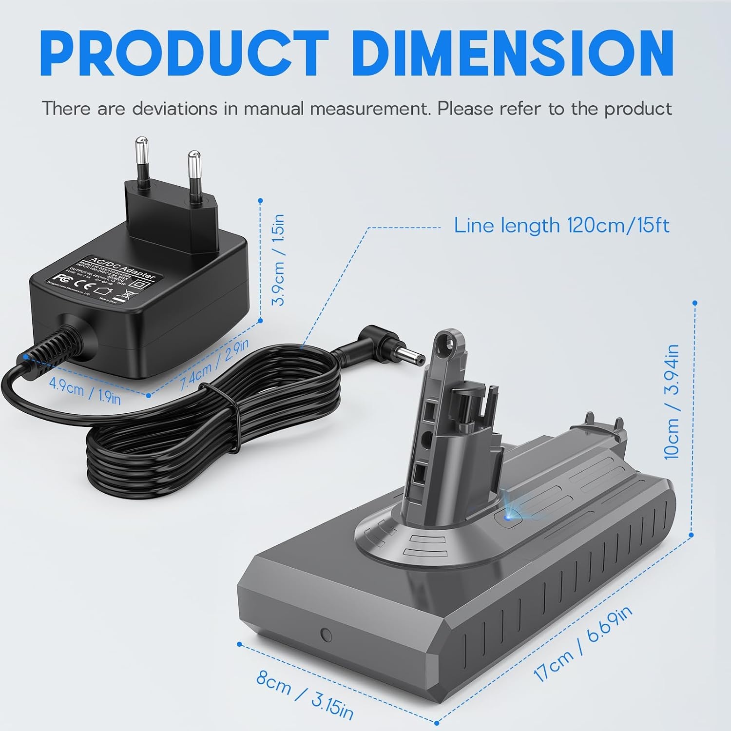ASUNCELL 3900 mAh V11 Accu voor Dyson SV14 (Schroefmodel) met Lader en Onderhoudsset
