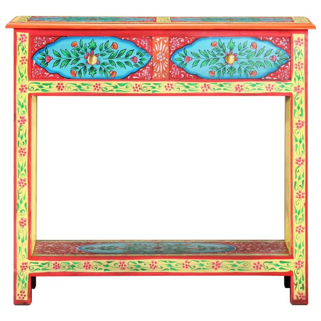 vidaXL Wandtafel handgeschilderd 80x35x75 cm massief mangohout