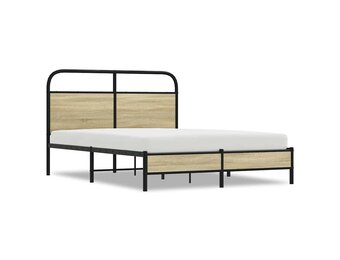 vidaXL Bedframe zonder matras bewerkt hout sonoma eikenkleur 140x200cm